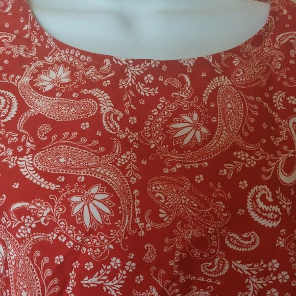 Orange Paisley Print Two-Piece Set Size XXL NEW NWOT Fits XL - Picture 3 of 5